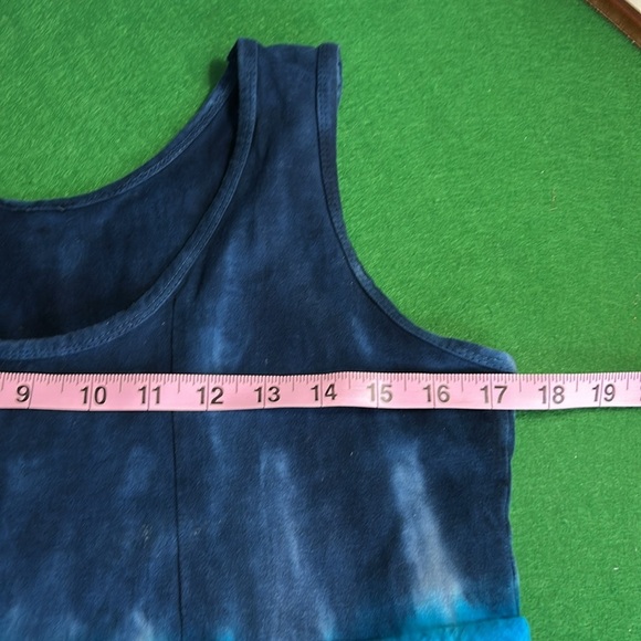 FABULOUS BLUE & WHITE TIE DYE OMBRÉ MAXI DRESS SIZE MEDIUM - Picture 10 of 15